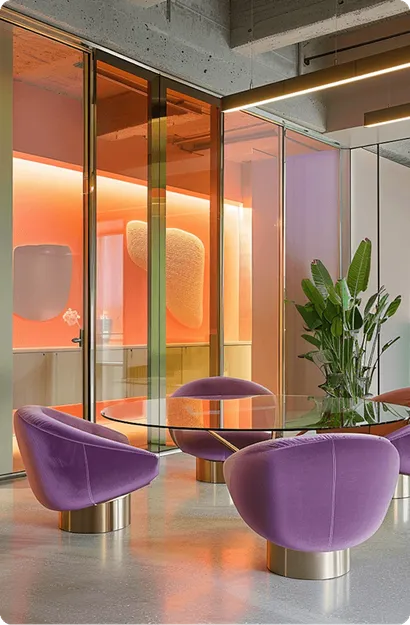 Bunte Büro-Lounge